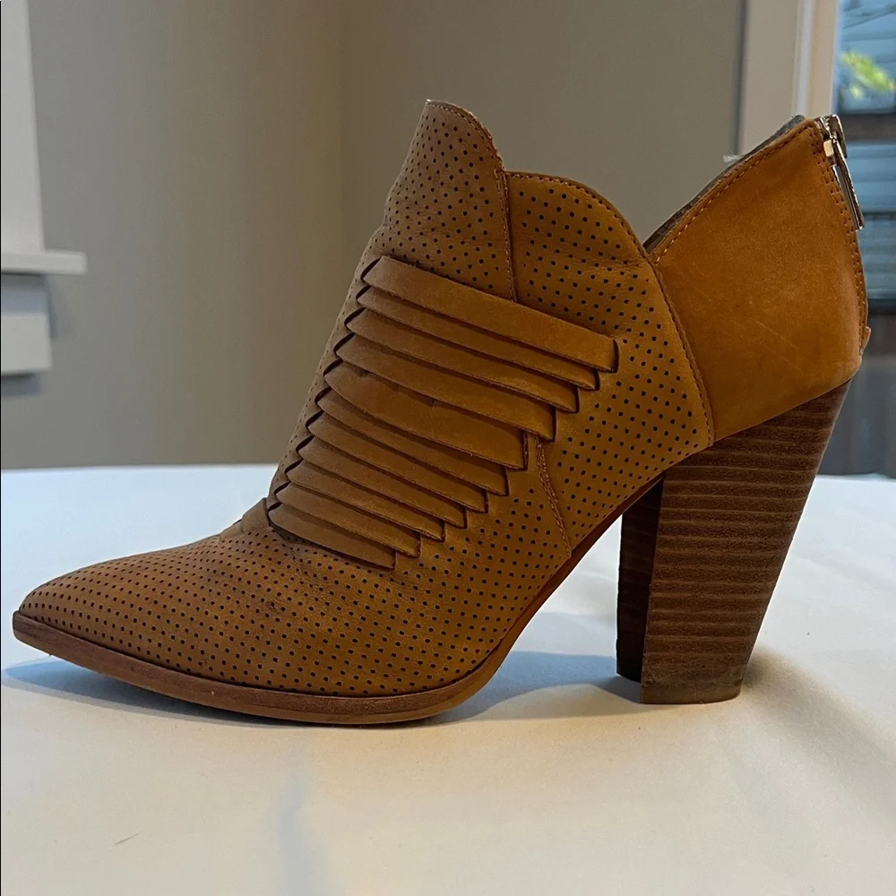 Vince Camuto Tan Perforated Ankle Booties - Picture 6 of 12